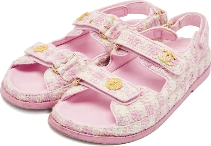 Tweed Flat Sandals - Image 3