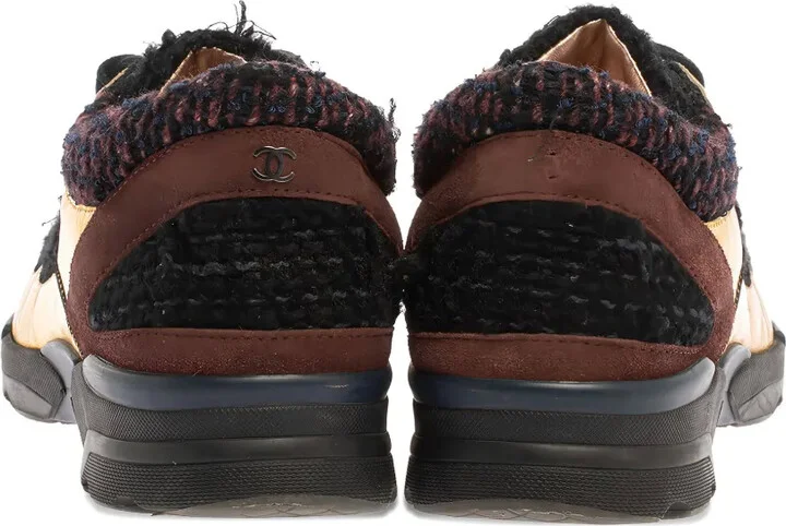 Tweed Metallic Leather Sneakers - Image 4