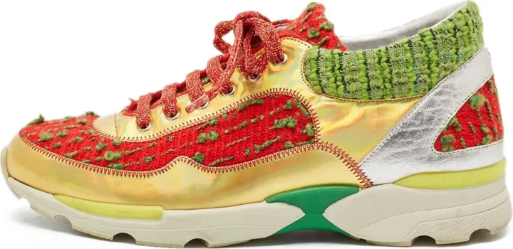 Tweed-Panelled Sneakers