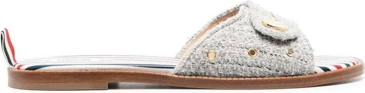 Tweed Slip-on Sandals