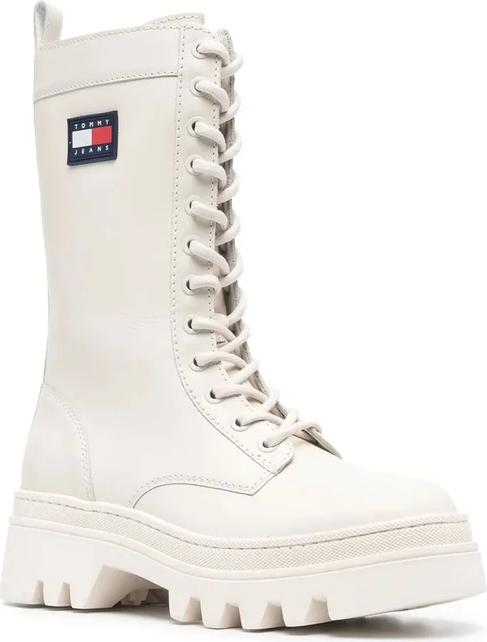 Twelve logo-patch leather boots - Image 2