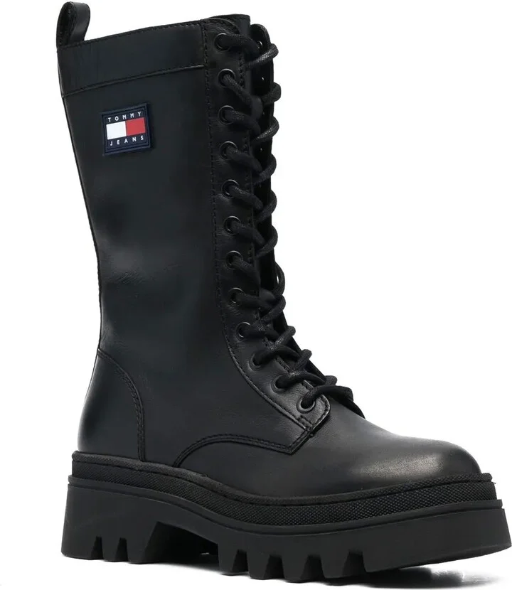 Twelve logo-patch leather boots - Image 2
