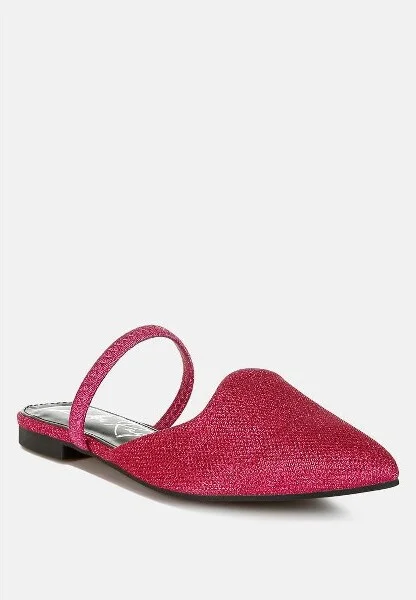 Twiggy Glitter Faux Leather Flat Mules Women - Image 2