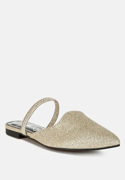 Twiggy Glitter Faux Leather Flat Mules Women - Image 4
