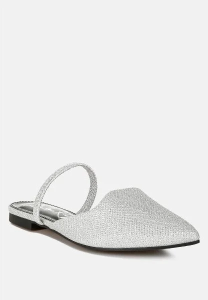 Twiggy Glitter Faux Leather Flat Mules Women - Image 5