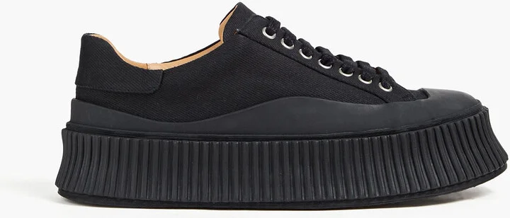 Twill platform sneakers