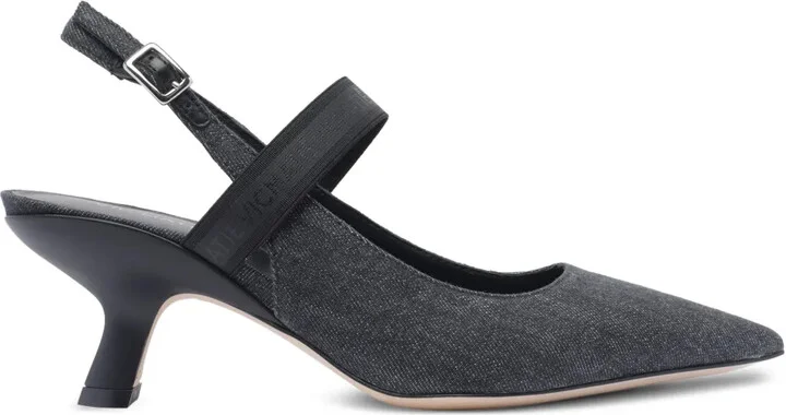 Twill Slingback Pumps