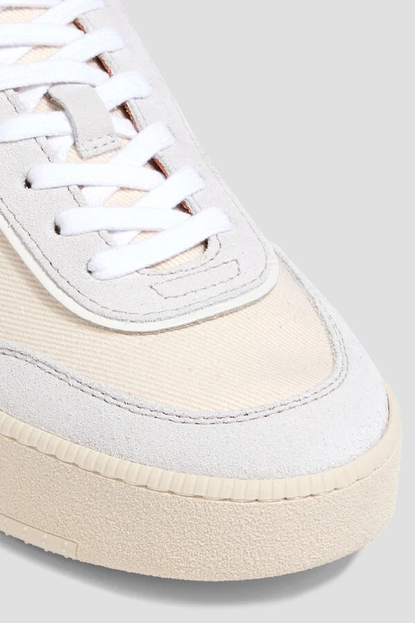 Twill, suede and leather sneakers - Image 4