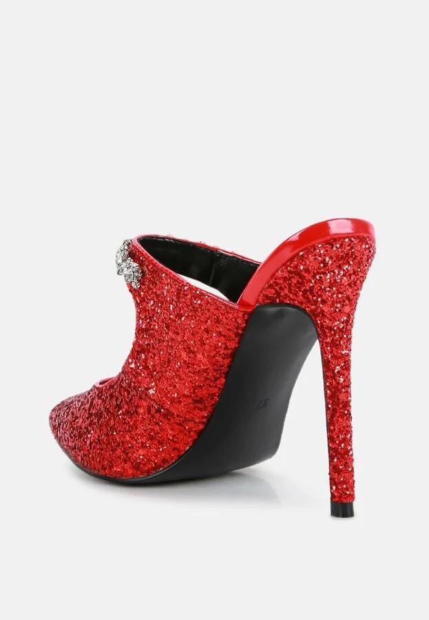 Twinklet Glitter Diamante Embellished Stilettos Pumps - Image 4