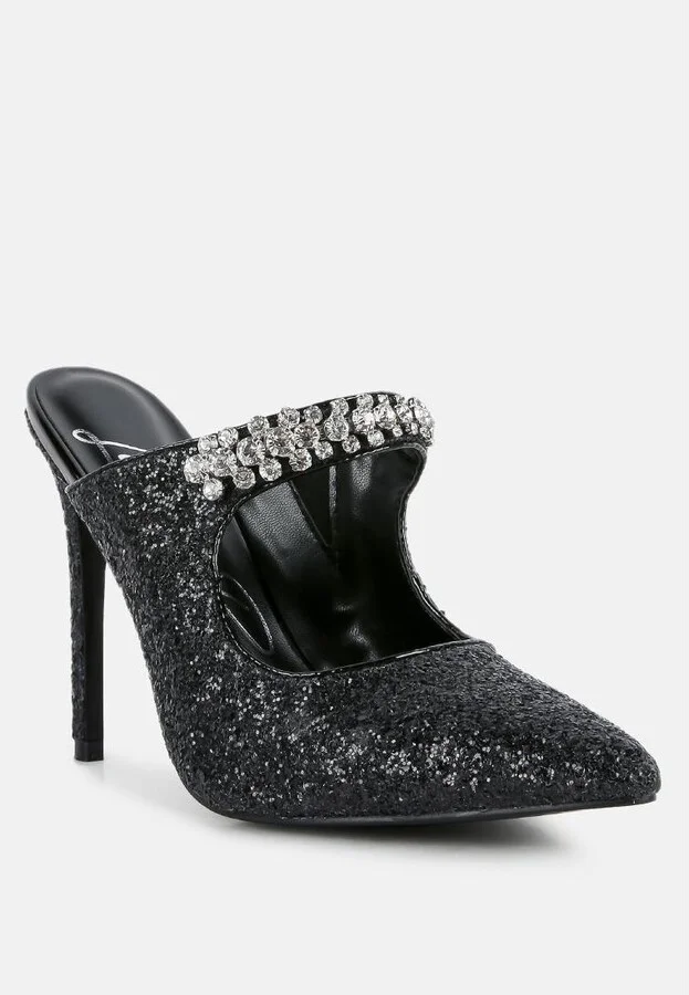 Twinklet Glitter Diamante Embellished Stilettos Pumps - Image 9