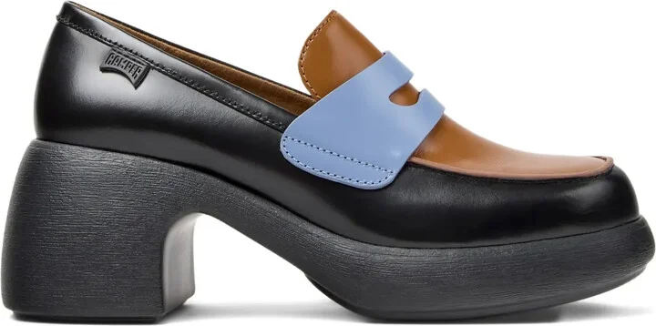 Twins leather platform loafers