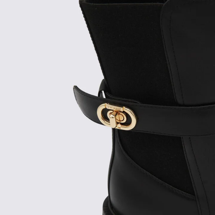 Twinset Black Leather Boots - Image 4