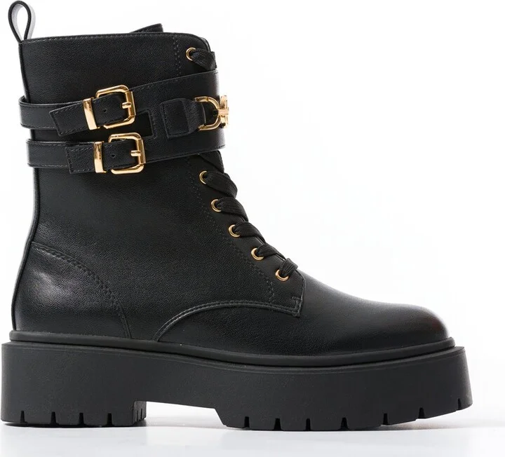 TWINSET Buckles And Oval T Clasp Combat Boots