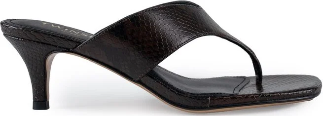 TWINSET Leather Thong Mule Sandals