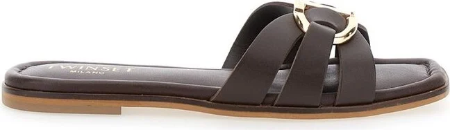 TWINSET Logo Buckle Slip-On Sandals