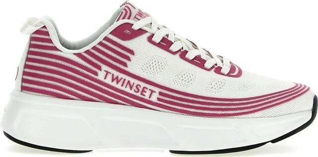 TWINSET Logo Lettering Striped Fessura Trainers