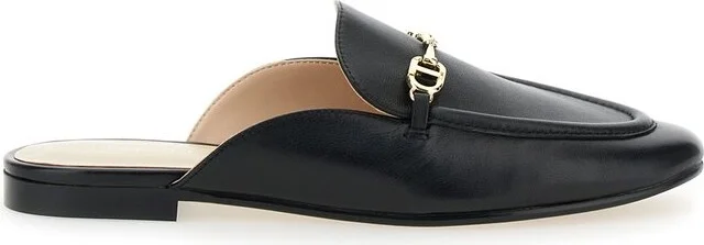 TWINSET Mules with Logo Plaque