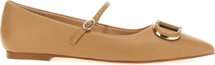 TWINSET Oval-T Buckle-Strap Ballet Flats