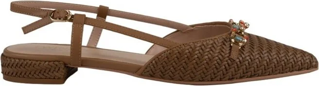 TWINSET Pointed Toe Slingback Ballet Flats