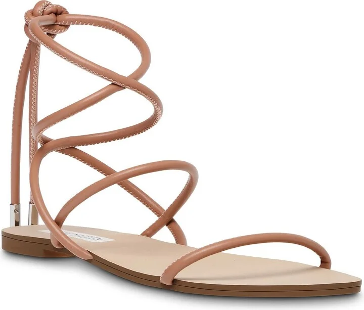Twirl Womens Faux Leather Open Toe Flats
