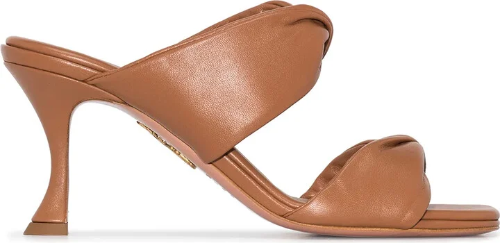 Twist 75mm leather mules