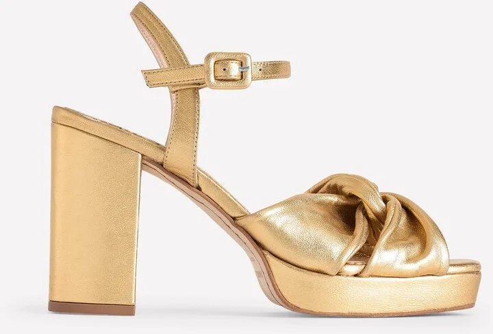 Twist Front Platform Sandals, Navy Velvet - Image 4