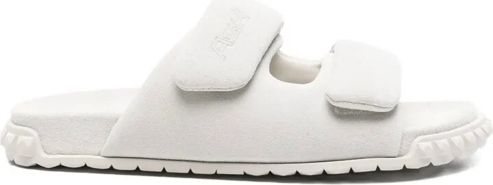 Twist slip-on suede slide sandals