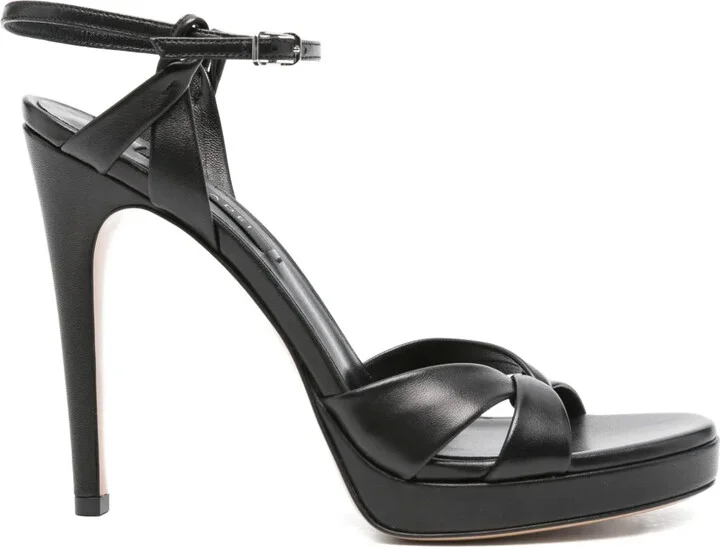 Twist-Strap Platform Sandals