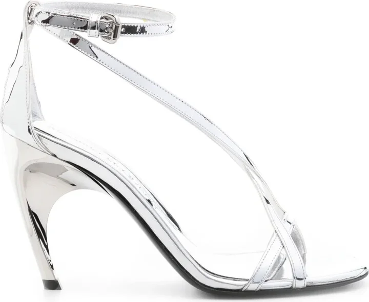 Twisted Armadillo 95mm patent sandals