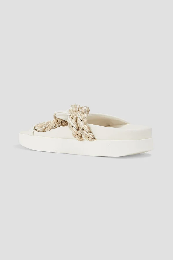 Twisted cord and leather sandals - Image 3