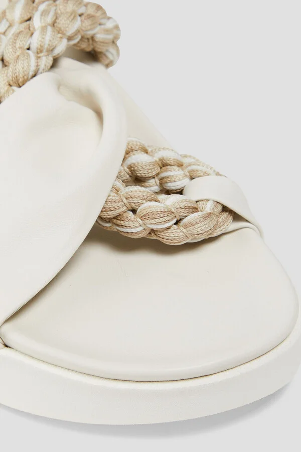 Twisted cord and leather sandals - Image 4