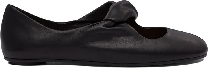 Twisted Detail Ballet Flats Ballerinas Black