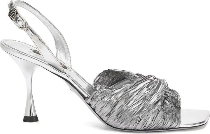 Twisted-Front Slingback Sandals
