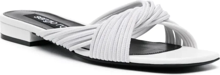 Twisted Leather Flat Sandals - Image 2
