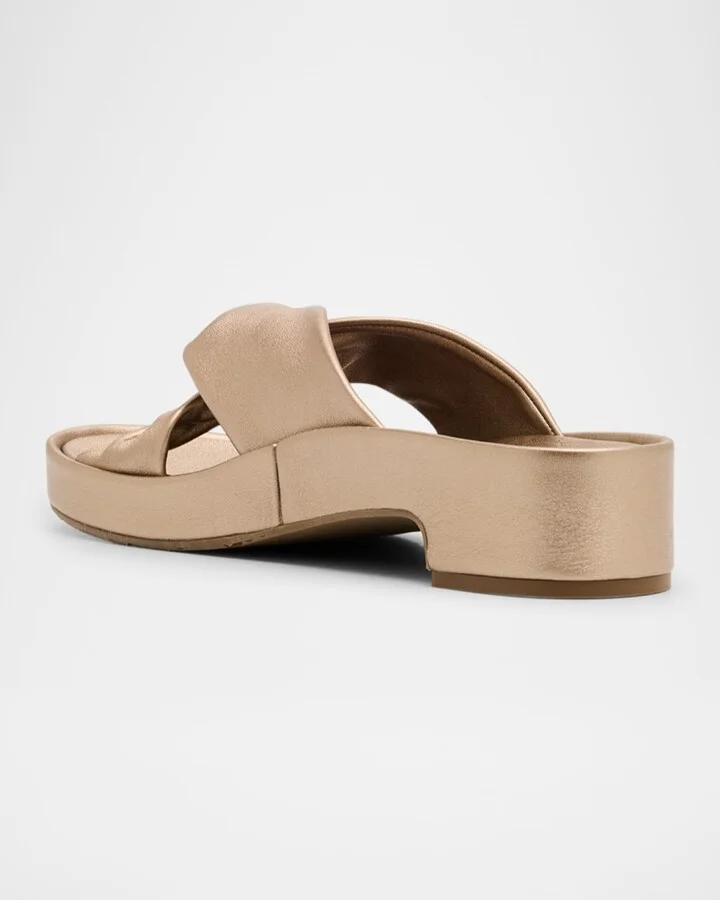 Twisted Metallic Leather Flatform Sandals - Image 5
