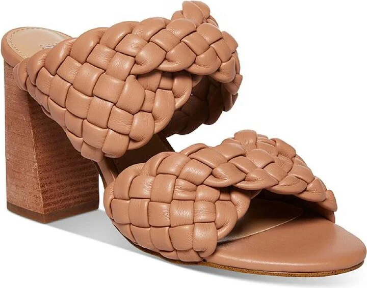 Twisted Womens Faux Leather Slip On Heels