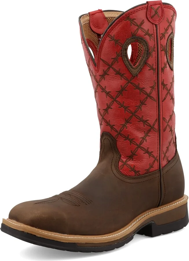 Brown & Flash Red