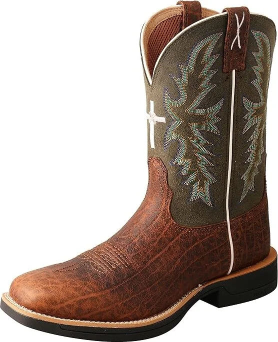 Twisted X MXW0004 Men's Shoes Brown/Green : 11.5 D, Leather
