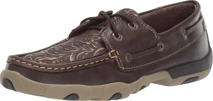 Twisted X WDM0070 Women's Shoes Brown/Embossed Flower : 5.5 M, Leather - Image 2