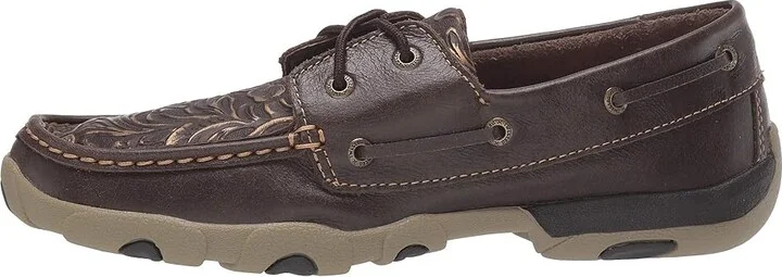 Twisted X WDM0070 Women's Shoes Brown/Embossed Flower : 5.5 M, Leather - Image 7