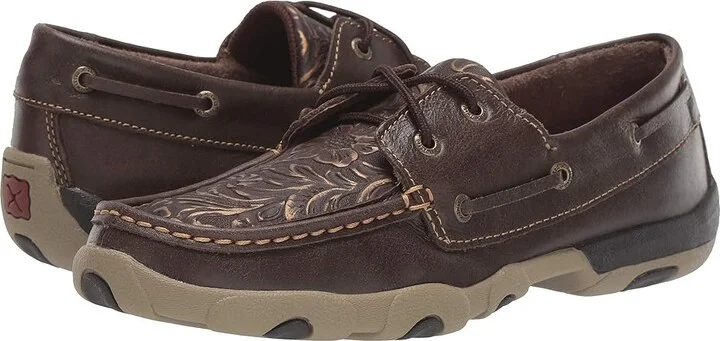 Twisted X WDM0070 Women's Shoes Brown/Embossed Flower : 5.5 M, Leather