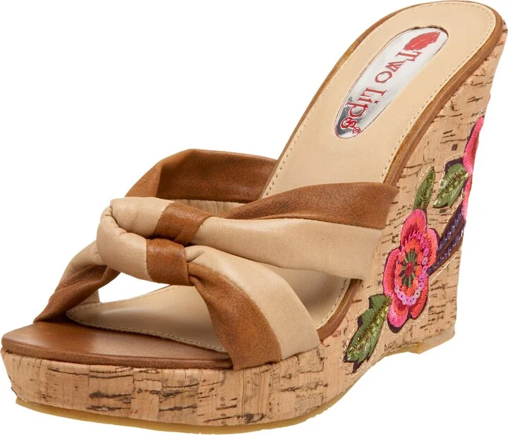 Two Lips Women's Corsage Wedge Sandal