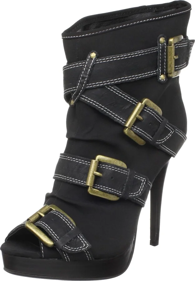 Black Fabric/Leather