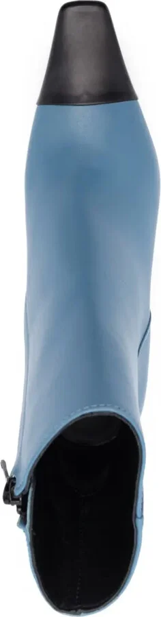 Two-Tone 70mm Leather Ankle Boots - Image 4