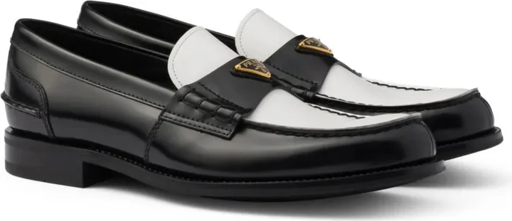 Two-Tone Brushed Leather Loafers - Image 2