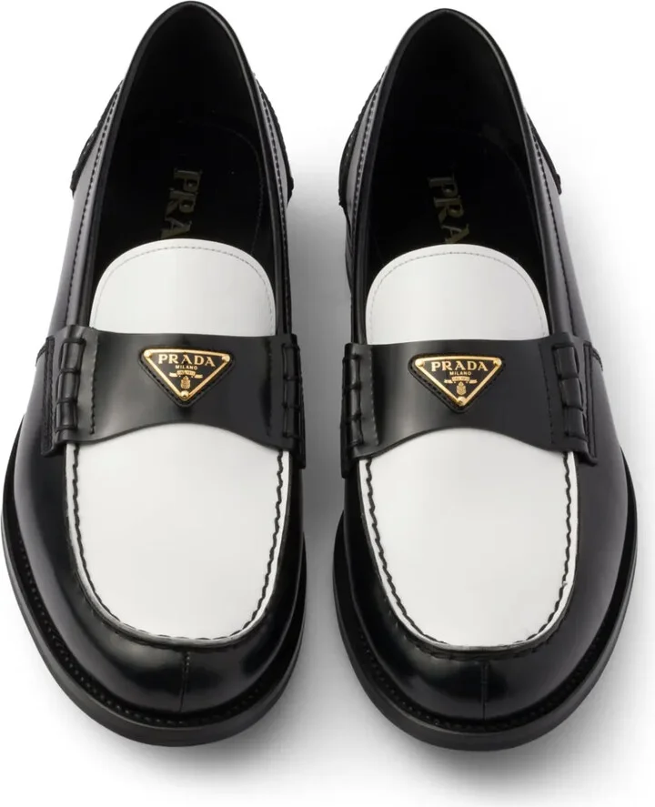 Two-Tone Brushed Leather Loafers - Image 3