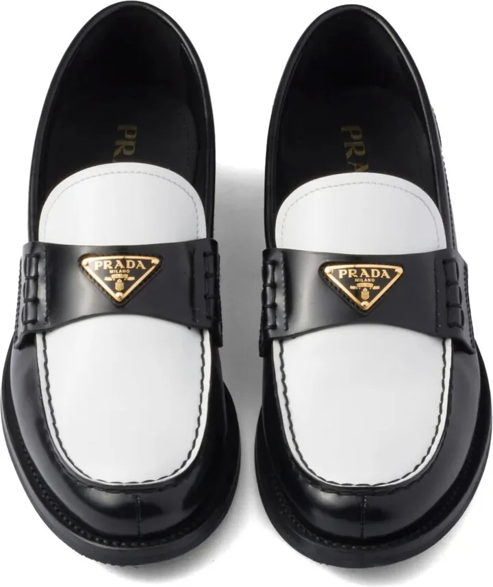 Two-Tone Brushed-Leather Loafers - Image 4
