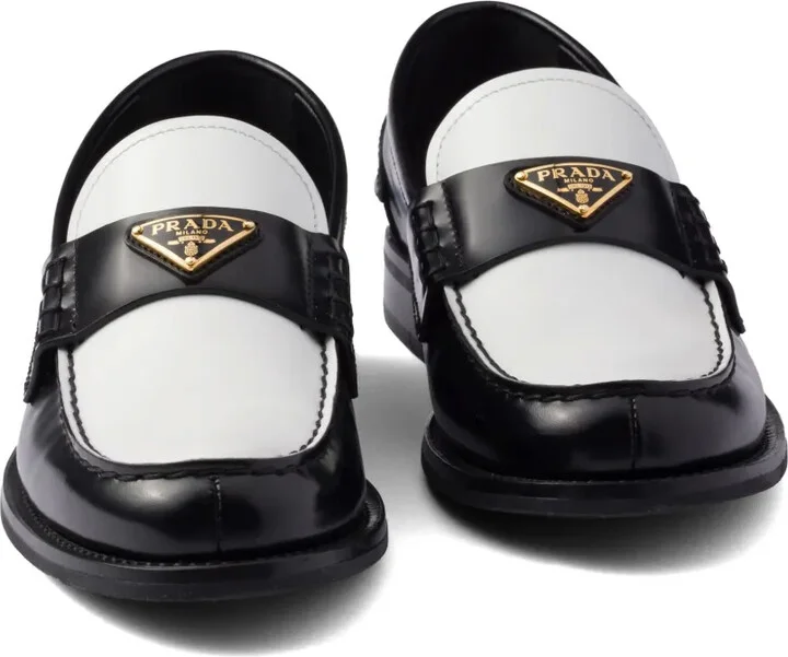 Two-Tone Brushed-Leather Loafers - Image 5