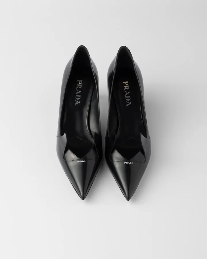 Two-tone brushed leather pumps - Image 4