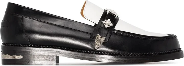 Two-Tone Buckled Loafers